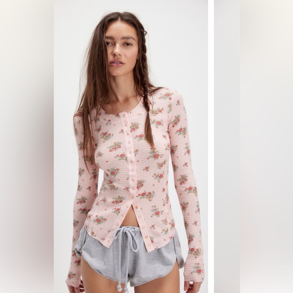 Free People going places printed cardi